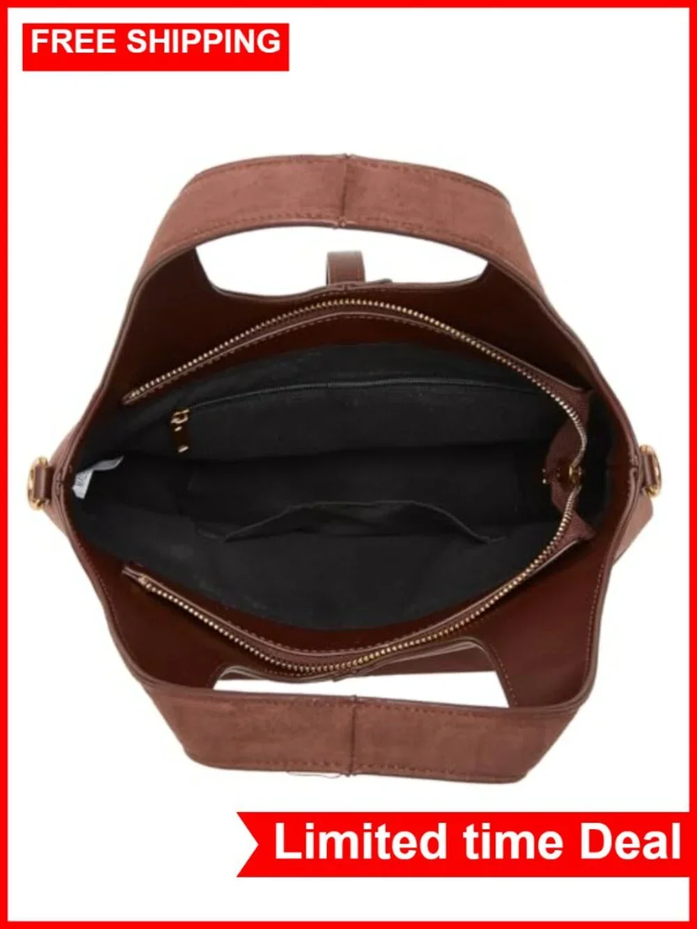 Vegan Leather Bucket Bag Crossbody Hobo Purse